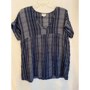Striped Short Sleeve Flowy Top